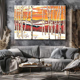 Painting by Numbers Art Nature Bare Trees in Winter Landscape